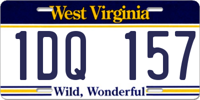 WV license plate 1DQ157