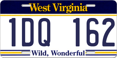 WV license plate 1DQ162