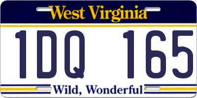 WV license plate 1DQ165