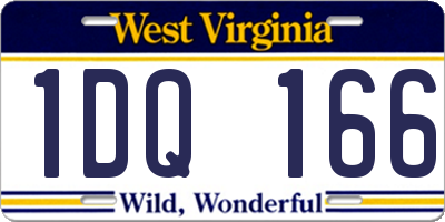 WV license plate 1DQ166