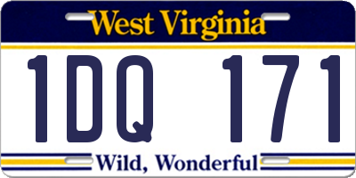 WV license plate 1DQ171