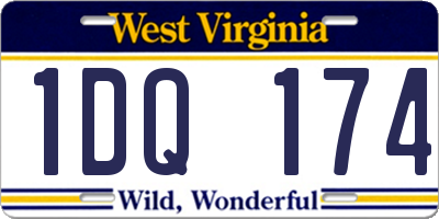 WV license plate 1DQ174