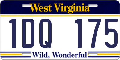 WV license plate 1DQ175