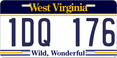 WV license plate 1DQ176