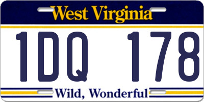 WV license plate 1DQ178