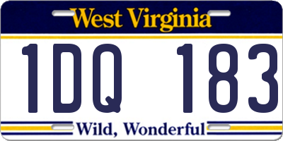 WV license plate 1DQ183