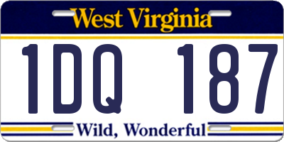 WV license plate 1DQ187