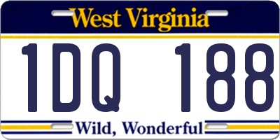 WV license plate 1DQ188