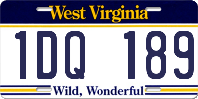 WV license plate 1DQ189