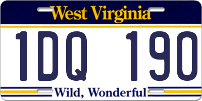 WV license plate 1DQ190