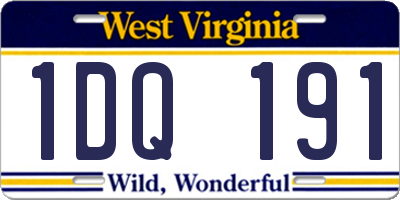 WV license plate 1DQ191