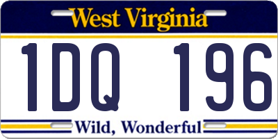 WV license plate 1DQ196