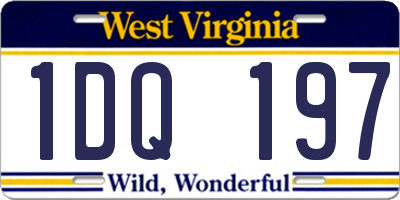 WV license plate 1DQ197