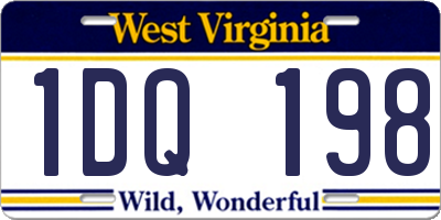 WV license plate 1DQ198