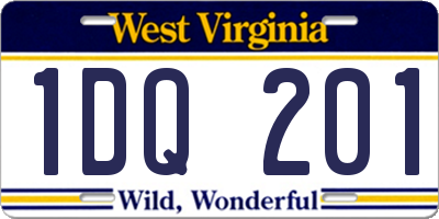 WV license plate 1DQ201