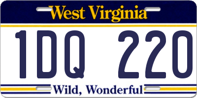 WV license plate 1DQ220