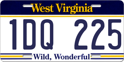 WV license plate 1DQ225