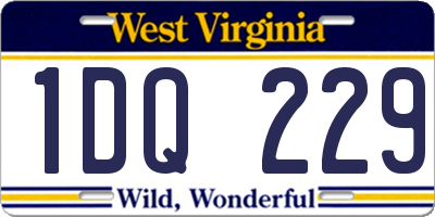 WV license plate 1DQ229