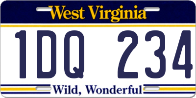 WV license plate 1DQ234