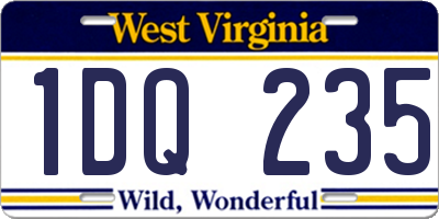 WV license plate 1DQ235