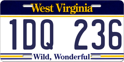 WV license plate 1DQ236