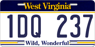 WV license plate 1DQ237
