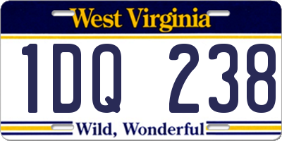 WV license plate 1DQ238