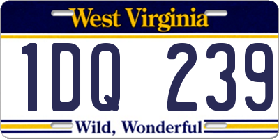 WV license plate 1DQ239