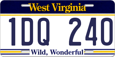 WV license plate 1DQ240