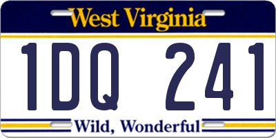 WV license plate 1DQ241