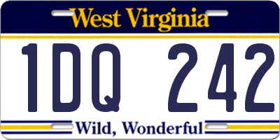 WV license plate 1DQ242