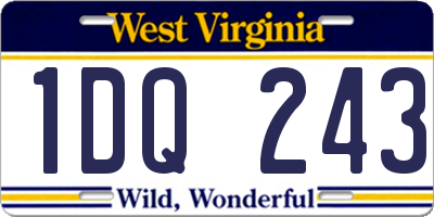 WV license plate 1DQ243