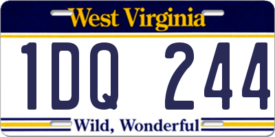 WV license plate 1DQ244