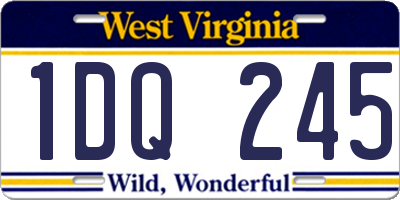 WV license plate 1DQ245