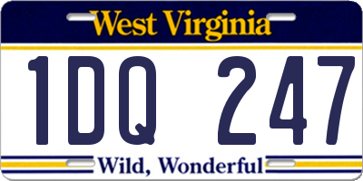 WV license plate 1DQ247