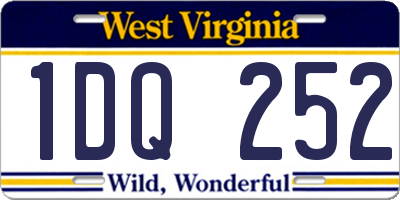 WV license plate 1DQ252