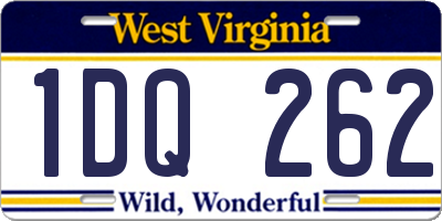 WV license plate 1DQ262