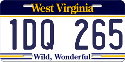 WV license plate 1DQ265