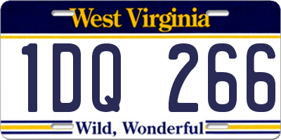 WV license plate 1DQ266