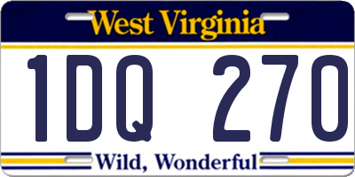 WV license plate 1DQ270