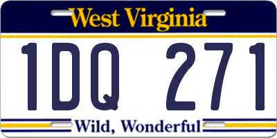 WV license plate 1DQ271
