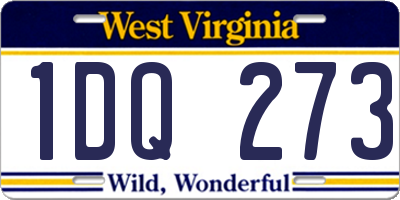WV license plate 1DQ273