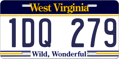 WV license plate 1DQ279