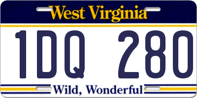 WV license plate 1DQ280