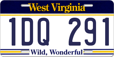 WV license plate 1DQ291