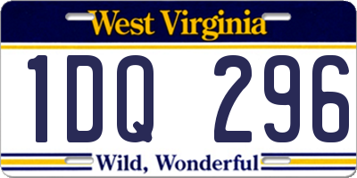 WV license plate 1DQ296