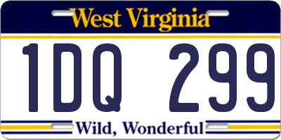 WV license plate 1DQ299