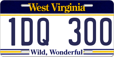 WV license plate 1DQ300