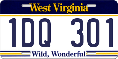 WV license plate 1DQ301