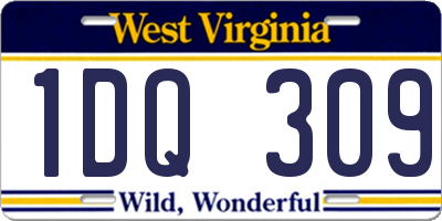 WV license plate 1DQ309